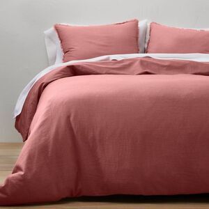 Open Box - Casaluna - Full/Queen Heavyweight Linen Blend Duvet & Sham Se Rose